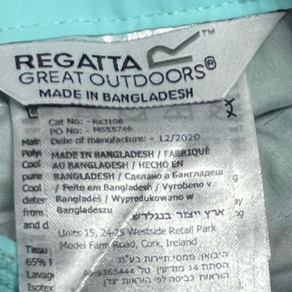 REGATTA GREAT OUTDOORS KIDS SORCER CARGO WALKING SHORTS. COOL AQUA. SIZE 7-8. - Picture 10 of 13